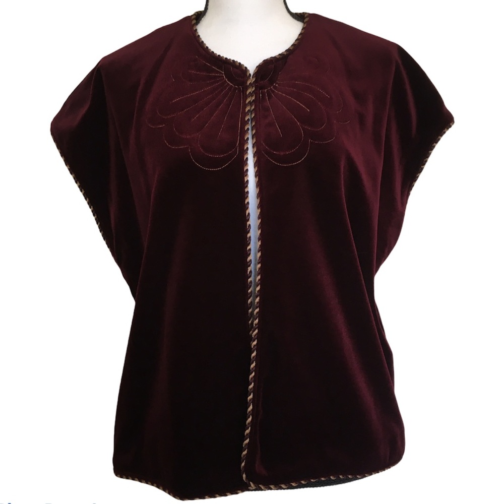 Vintage Miss Accent-Act III Burgundy Velvet 1970s